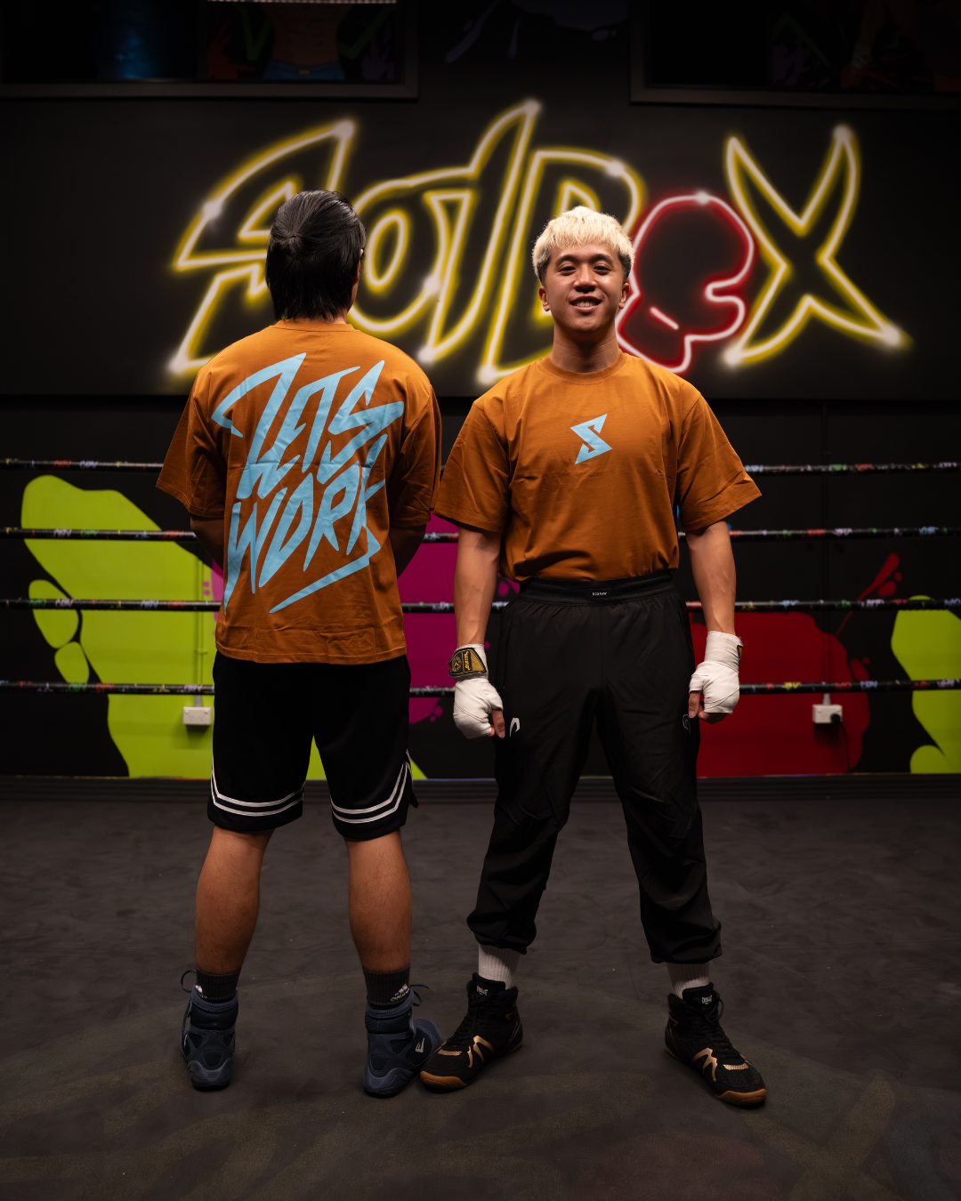 'Let's Work' Oversized T-Shirt (Clay)