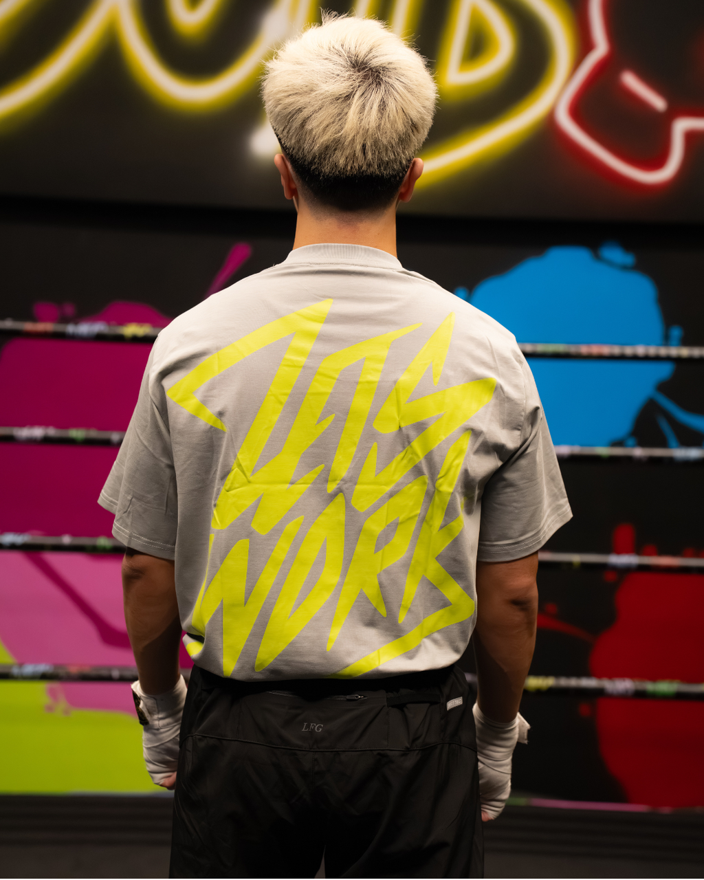 'Let's Work' Oversized T-Shirt (Acid)